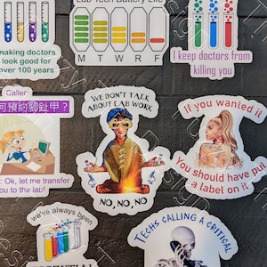 Medical Lab Stickers - funny!  Laboratory Humor