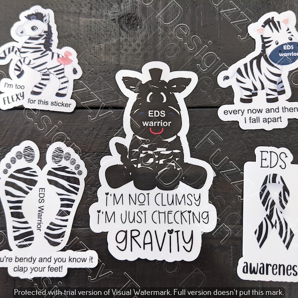 Ehlers-Danlos Syndrome Zebra Stickers