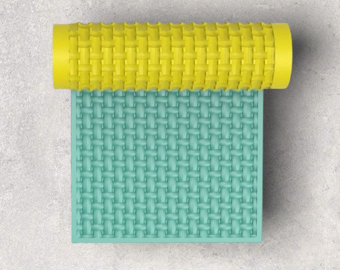 Weave Texture Roller  | Clay Roller I Pottery Roller I Polymer Clay Roller I Texture Rolling Pin |