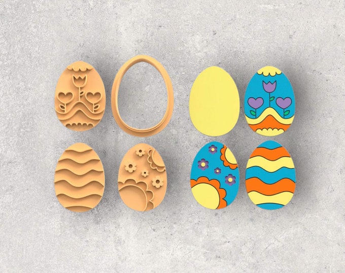 Easter Egg Stamp & Clay Cutter| Polymer clay shape cutter | embossing cutter |earring shape mold | ceramic pottery