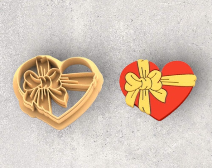 Valentines Heart Candy Box Clay Cutter| Polymer clay shape cutter | embossing cutter |earring shape mold | ceramic pottery