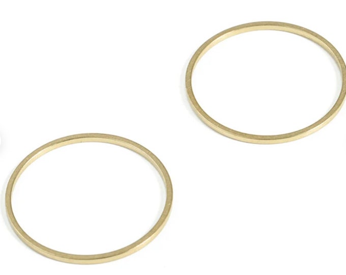 10 Pieces - Raw Brass Round Pendants - Closed Loop Rings - Raw Brass Circle Connector - Earring Findings - Jewelry SuPPlies - 20x0.8x0.8mm
