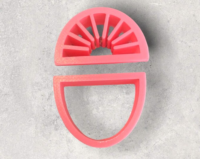 Embossed New Rising Sun Clay Cutter  | Polymer clay shape cutter | embossing cutter |earring shape mold | ceramic pottery | handmade earring