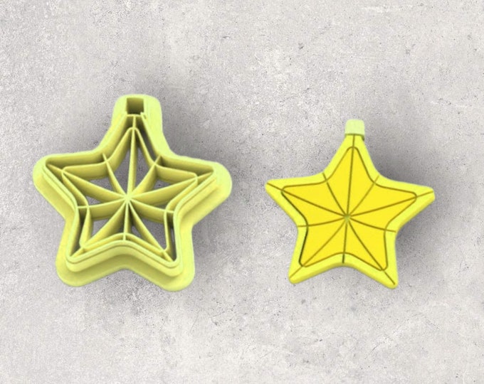 Christmas Star Clay Cutter| Polymer clay shape cutter | embossing cutter |earring shape mold | ceramic pottery