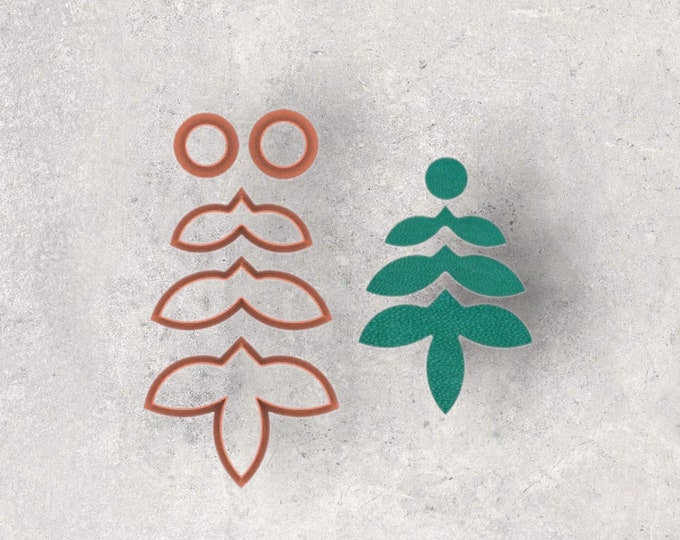 Leaves Dangle Arch Clay Cutter| Polymer clay shape cutter | embossing cutter |earring shape mold | ceramic pottery