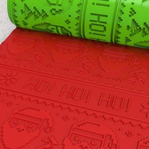 Christmas Texture Roller  | Clay Roller I Pottery Roller I Polymer Clay Roller I Texture Rolling Pin |
