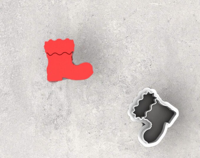 Christmas Santa Boot Clay Cutter| Polymer clay shape cutter | embossing cutter |earring shape mold | ceramic pottery