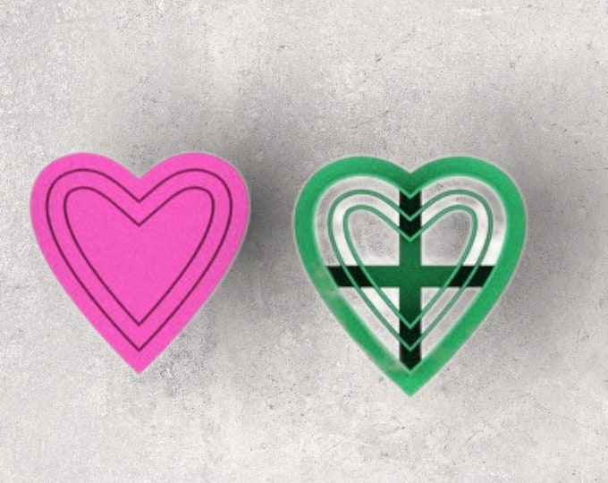 Heart Embossed Clay Cutter| Polymer clay shape cutter | embossing cutter |earring shape mold | ceramic pottery