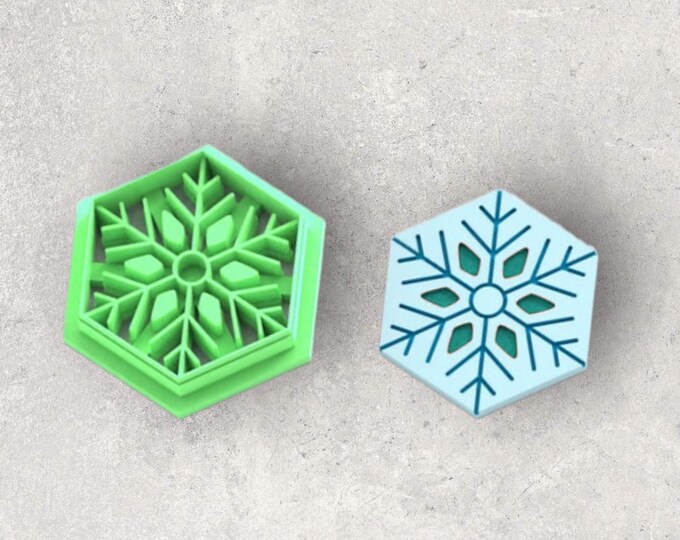Christmas Snowflake Clay Cutter| Polymer clay shape cutter | embossing cutter |earring shape mold | ceramic pottery