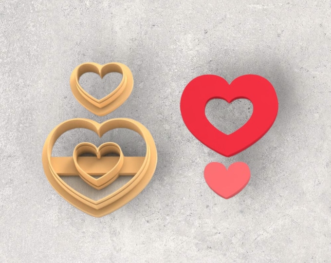 Valentines Dangle Heart Clay Cutter| Polymer clay shape cutter | embossing cutter |earring shape mold | ceramic pottery
