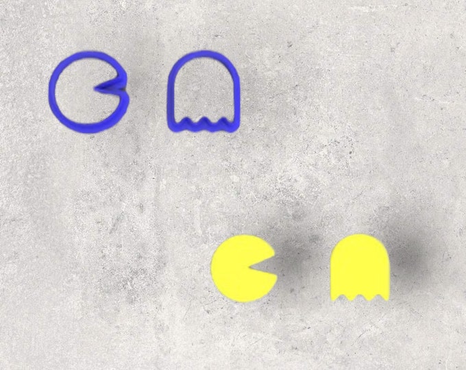 Pacman - Ghost Clay Cutter| Polymer clay shape cutter | embossing cutter |earring shape mold | ceramic pottery