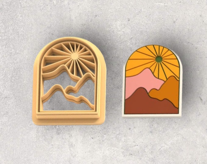 Boho Mountains Arch Clay Cutter| Polymer clay shape cutter | embossing cutter |earring shape mold | ceramic pottery