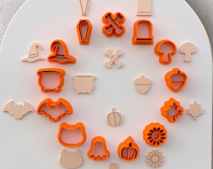 Halloween 20MM Stud Clay Cutter| Polymer clay shape cutter | embossing cutter |earring shape mold | ceramic pottery