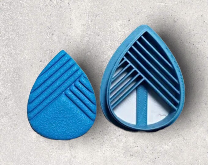 Tear Shaped Embossed Clay Cutter| Polymer clay shape cutter | embossing cutter |earring shape mold | ceramic pottery