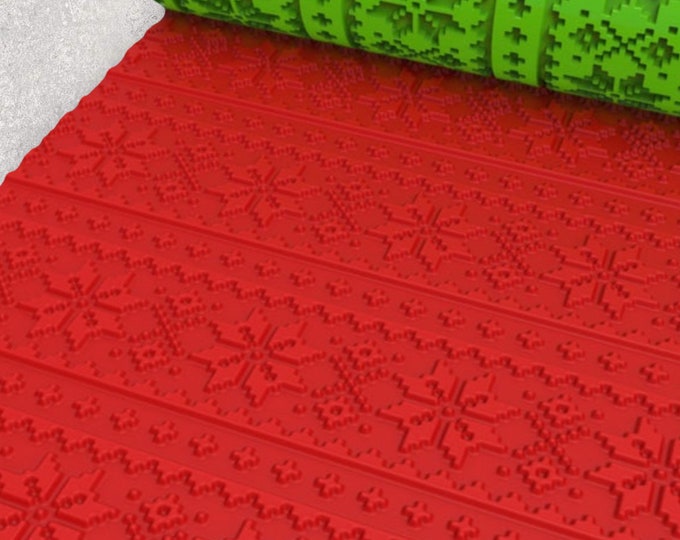 Christmas Texture Roller  | Clay Roller I Pottery Roller I Polymer Clay Roller I Texture Rolling Pin |