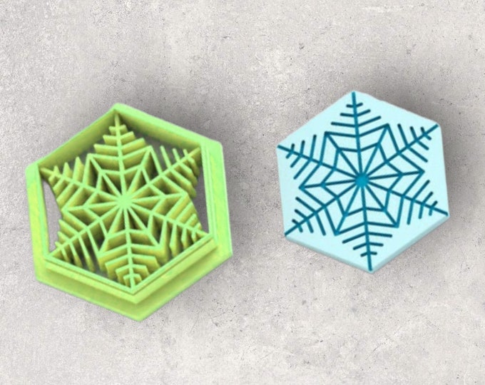 Christmas Snowflake Clay Cutter| Polymer clay shape cutter | embossing cutter |earring shape mold | ceramic pottery