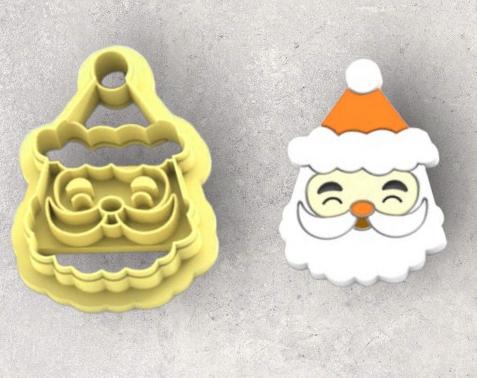 Christmas Santa Clay Cutter| Polymer clay shape cutter | embossing cutter |earring shape mold | ceramic pottery