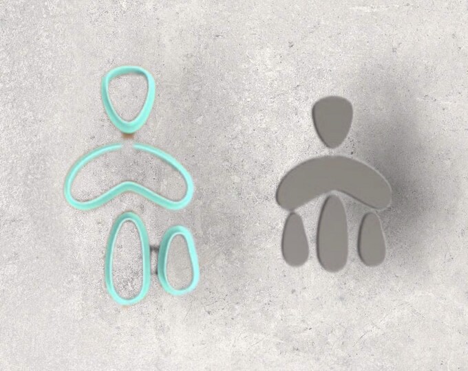 Geometric Dangle Clay Cutter| Polymer clay shape cutter | embossing cutter |earring shape mold | ceramic pottery
