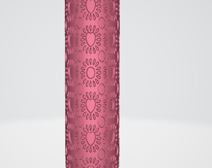 Radiant Heart Seamless Texture Roller | Clay Roller I Pottery Roller I Polymer Clay Roller I Texture Rolling Pin |