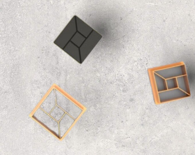 Embossed Geometric Clay Cutter| Polymer clay shape cutter | embossing cutter |earring shape mold | ceramic pottery