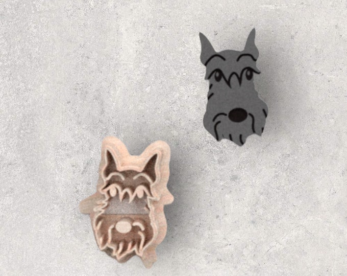 Schnauzer Dog Clay Cutter| Polymer clay shape cutter | embossing cutter |earring shape mold | ceramic pottery
