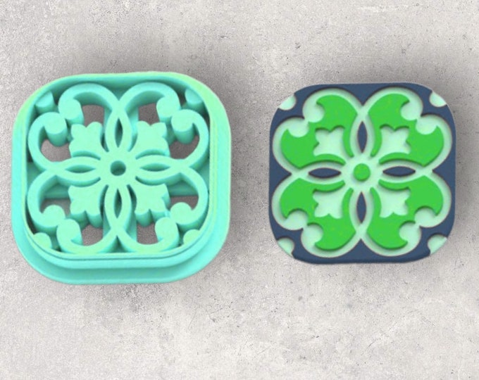 Moroccan Tile Clay Cutter| Polymer clay shape cutter | embossing cutter |earring shape mold | ceramic pottery