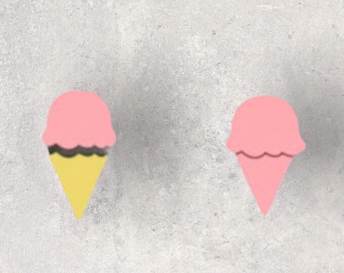 Ice Cream Scoop & Cone Clay Cutter| Polymer clay shape cutter | embossing cutter |earring shape mold | ceramic pottery