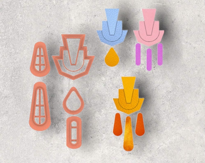 Glamour Dangle Clay Cutter| Polymer clay shape cutter | embossing cutter |earring shape mold | ceramic pottery