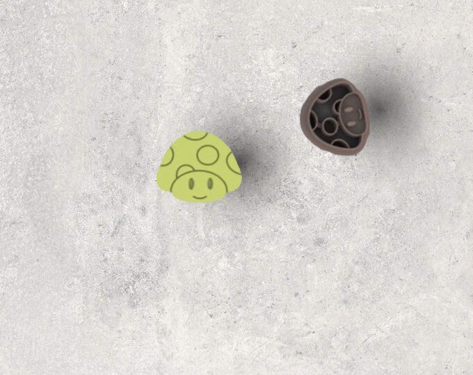 Smiley Mushroom Clay Cutter| Polymer clay shape cutter | embossing cutter |earring shape mold | ceramic pottery
