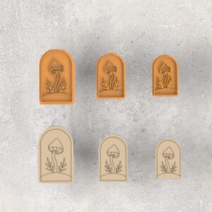Pilz Bogen Ton Stempel| Fimo Form Ausstecher | Prägung Ausstecher |form Formform | handgefertigte Ohrringe |