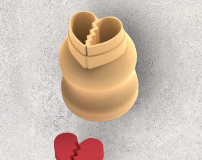 Valentines Broken Heart Micro Clay Cutter| Polymer clay shape cutter | embossing cutter |earring shape mold | ceramic pottery