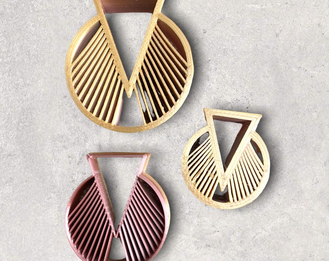 Geometric Embossed Clay Cutter | Polymer clay shape cutter | embossing cutter |earring shape mold | ceramic pottery | handmade earrings