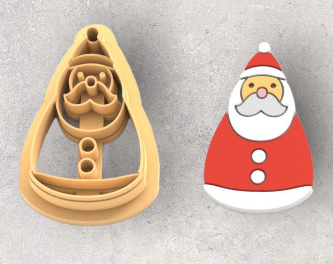 Christmas Santa Clay Cutter| Polymer clay shape cutter | embossing cutter |earring shape mold | ceramic pottery