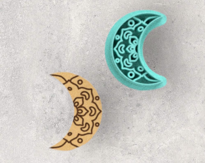 Mandala Moon  Clay Cutter| Polymer clay shape cutter | embossing cutter |earring shape mold | ceramic pottery