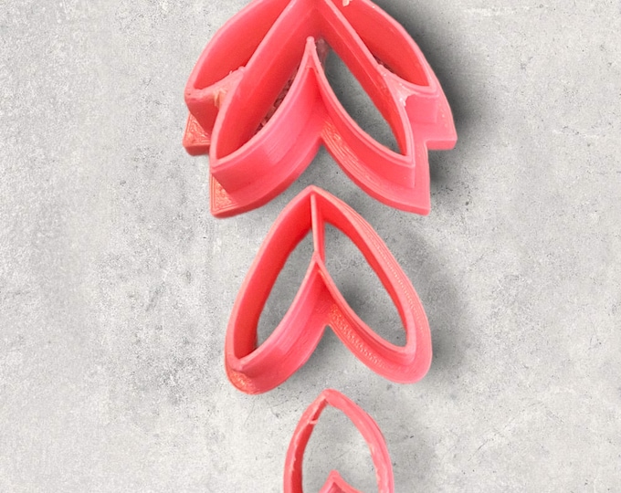 Leaf Clay Cutter Set | Polymer clay shape cutter | embossing cutter |earring shape mold | ceramic pottery | handmade earrings