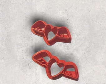 Heart with Wings Clay Cutter | Polymer clay shape cutter | embossing cutter |earring shape mold | handmade earrings |