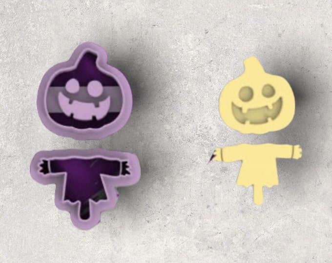 Halloween Scarecrow Pumkin Clay Cutter| Polymer clay shape cutter | embossing cutter |earring shape mold | ceramic pottery