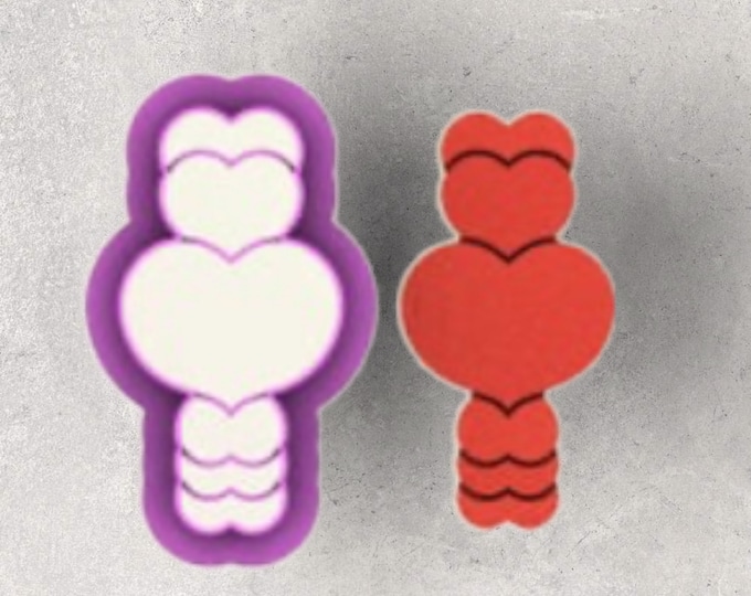 Heart Dangle Clay Cutter| Polymer clay shape cutter | embossing cutter |earring shape mold | ceramic pottery