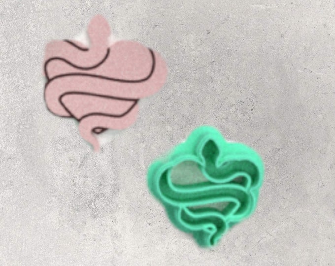 Snake Wrapped Heart Clay Cutter| Polymer clay shape cutter | embossing cutter |earring shape mold | ceramic pottery