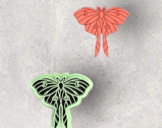 Luna Moth Embossed Clay Cutter| Polymer clay shape cutter | embossing cutter |earring shape mold | ceramic pottery