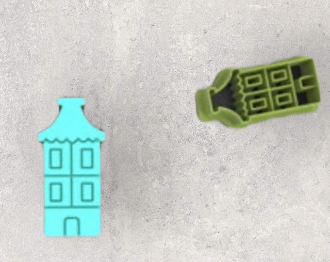 Christmas House Clay Cutter| Polymer clay shape cutter | embossing cutter |earring shape mold | ceramic pottery