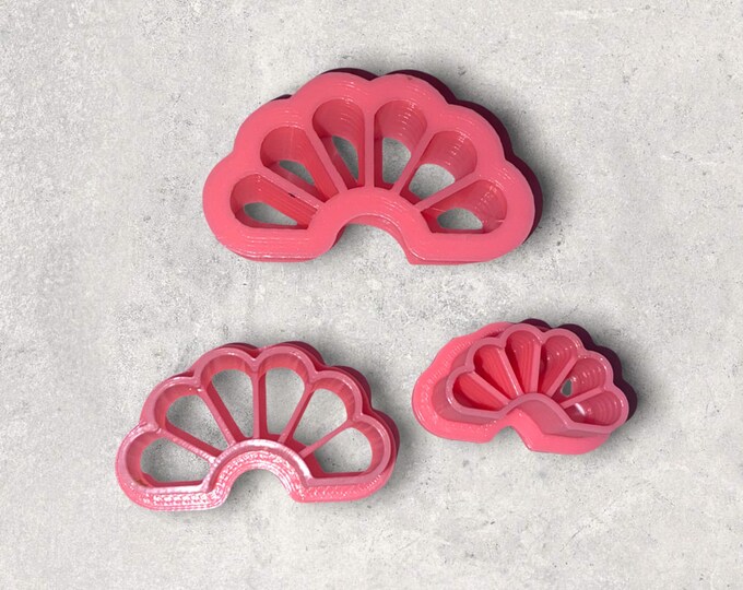 Scallop Fan Cutter | Polymer clay shape cutter | embossing cutter |earring shape mold | ceramic pottery | handmade earrings