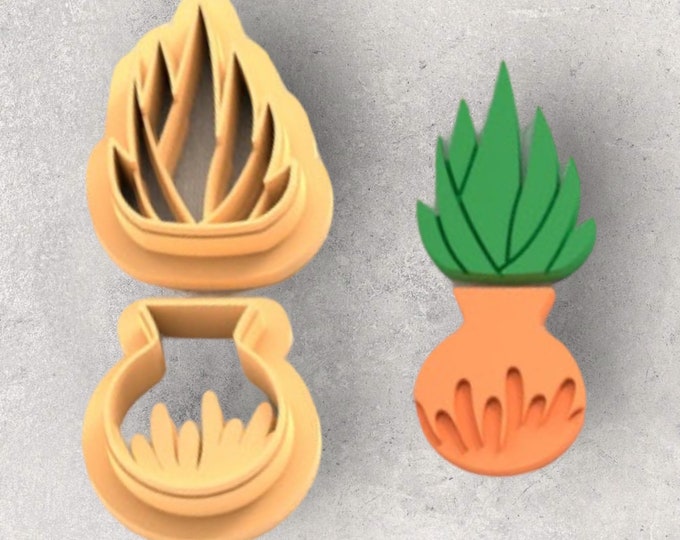 Vase and Leaves Clay Cutter| Polymer clay shape cutter | embossing cutter |earring shape mold | ceramic pottery