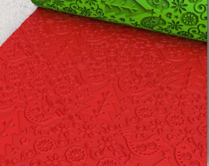 Christmas Texture Roller  | Clay Roller I Pottery Roller I Polymer Clay Roller I Texture Rolling Pin |