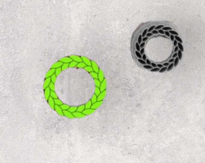 Winter Wreath Clay Cutter| Polymer clay shape cutter | embossing cutter |earring shape mold | ceramic pottery