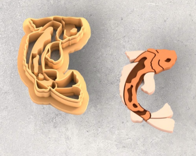 Koi Fish Clay Cutter| Polymer clay shape cutter | embossing cutter |earring shape mold | ceramic pottery
