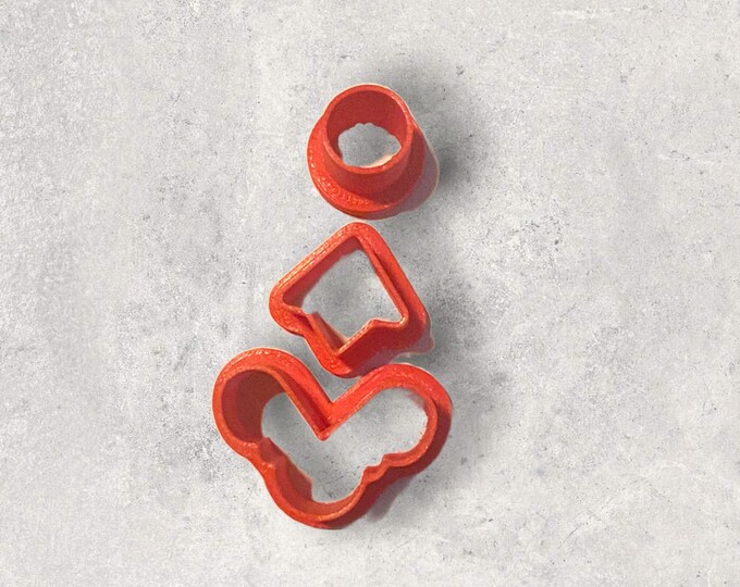Lovely Dangle 3 Piece Clay Cutter Set | Polymer clay shape cutter | embossing cutter |earring shape mold