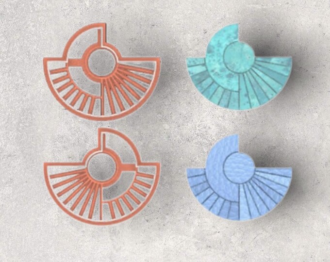 Molly Embossed Layered Circle Clay Cutter| Polymer clay shape cutter | embossing cutter |earring shape mold | ceramic pottery