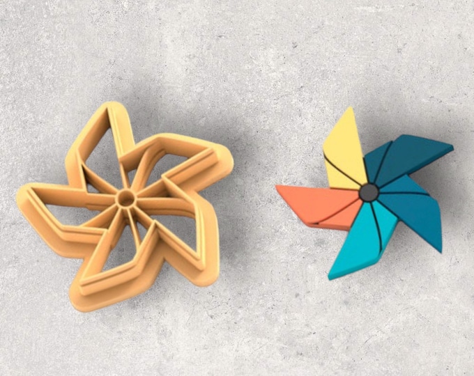 Pinwheel Clay Cutter| Polymer clay shape cutter | embossing cutter |earring shape mold | ceramic pottery