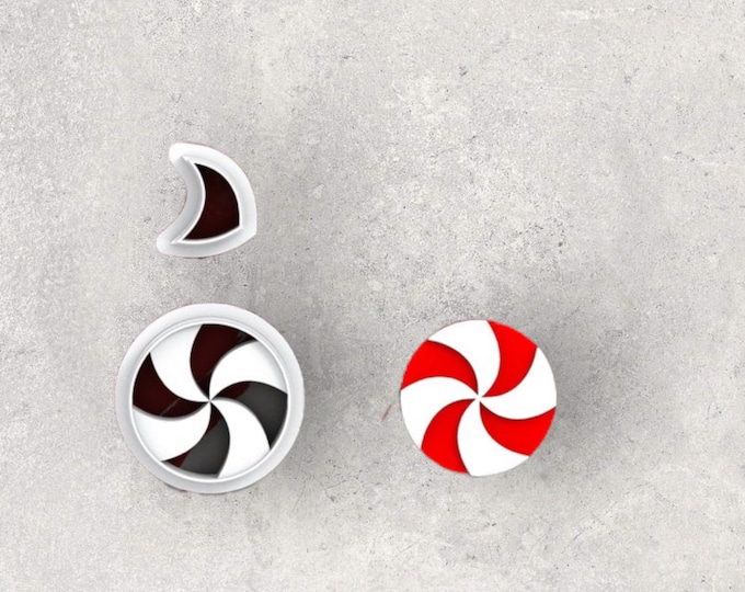 Christmas Peppermint Lollipop Clay Cutter| Polymer clay shape cutter | embossing cutter |earring shape mold | ceramic pottery